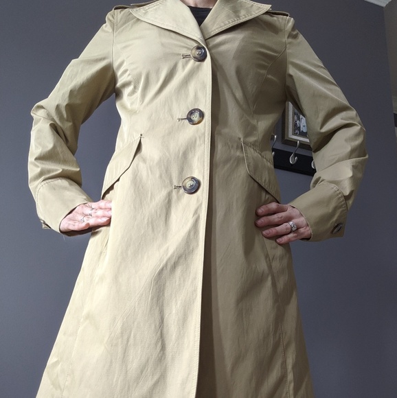 Michael Kors Khaki Trench Coat sz XS - Picture 4 of 7
